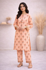 Soft Peach Wild Petals Printed Lawn Suit – Summer Edit '26