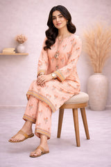 Soft Peach Wild Petals Printed Lawn Suit – Summer Edit '26