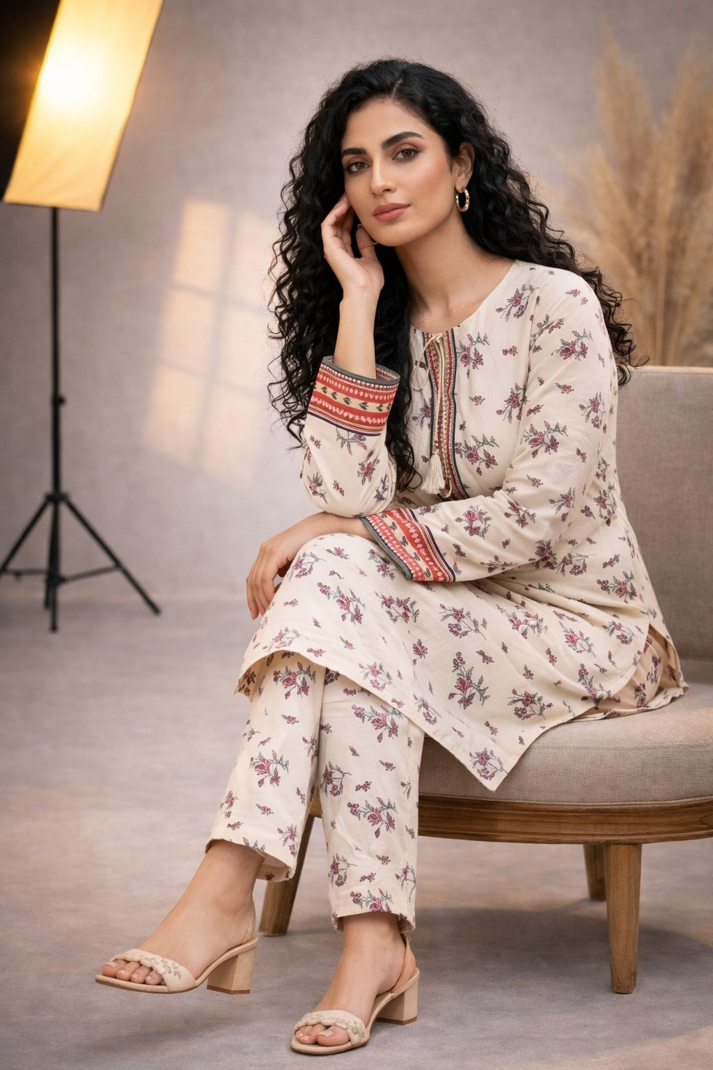 Off-white Wild Petals Floral Lawn Suit – Summer Edit'26