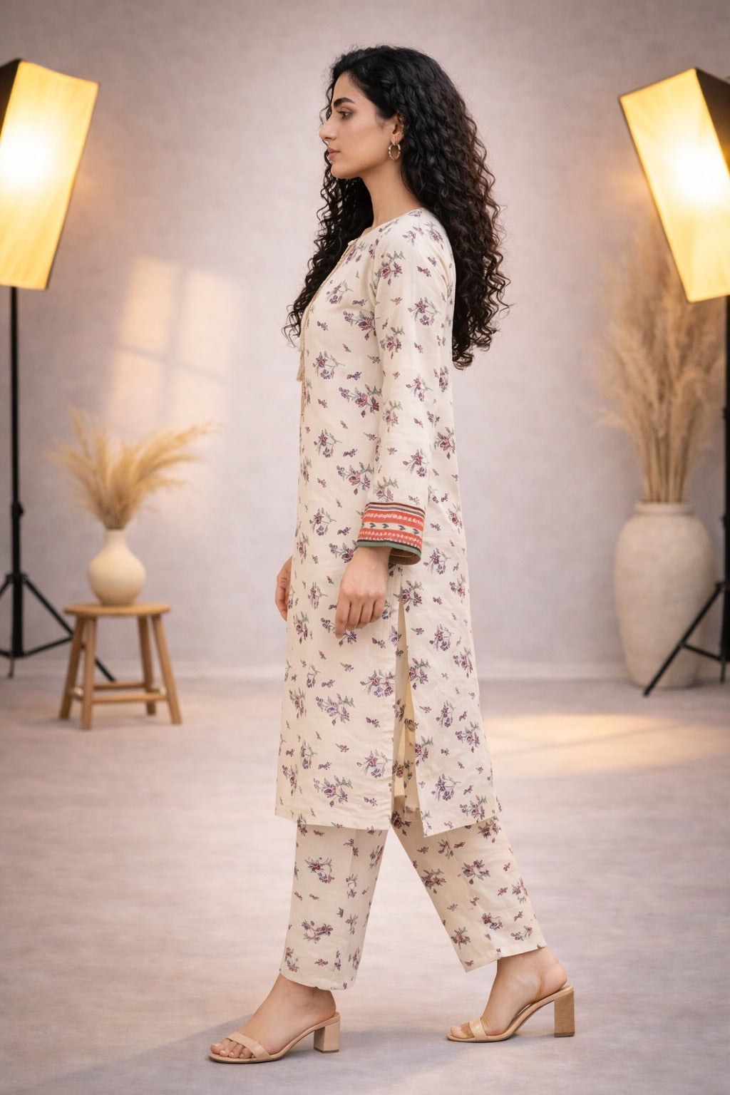 Off-white Wild Petals Floral Lawn Suit – Summer Edit'26