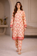 Peach Wild Petals Printed Lawn Suit – Summer Edit '26