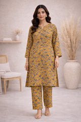 Mustard Wild Petals Printed Lawn Suit – Summer Edit '26
