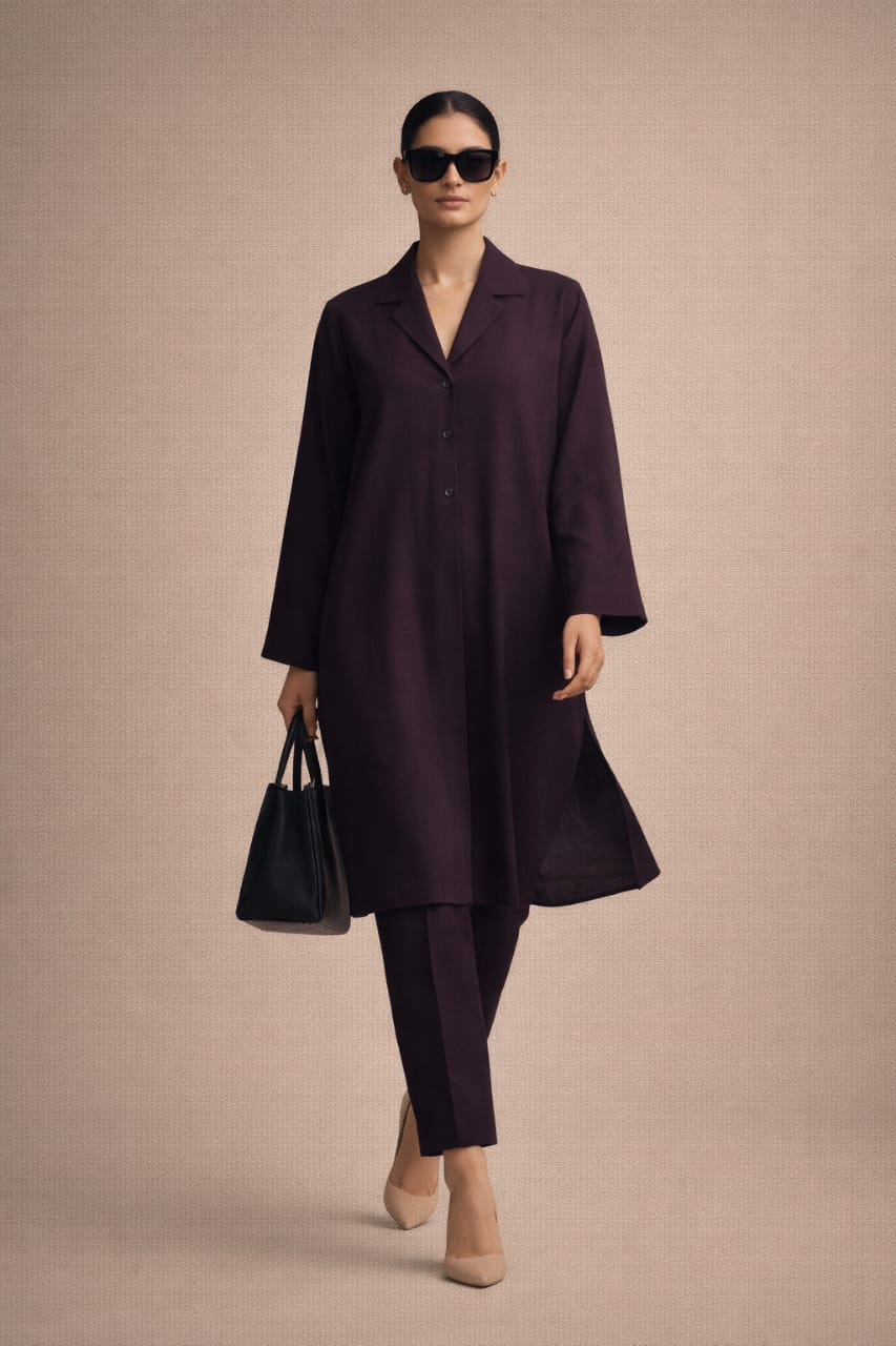 Elegant Women – Midnight Plum 2PC Premium Cotton Set (RTW | Summer Drop 01)