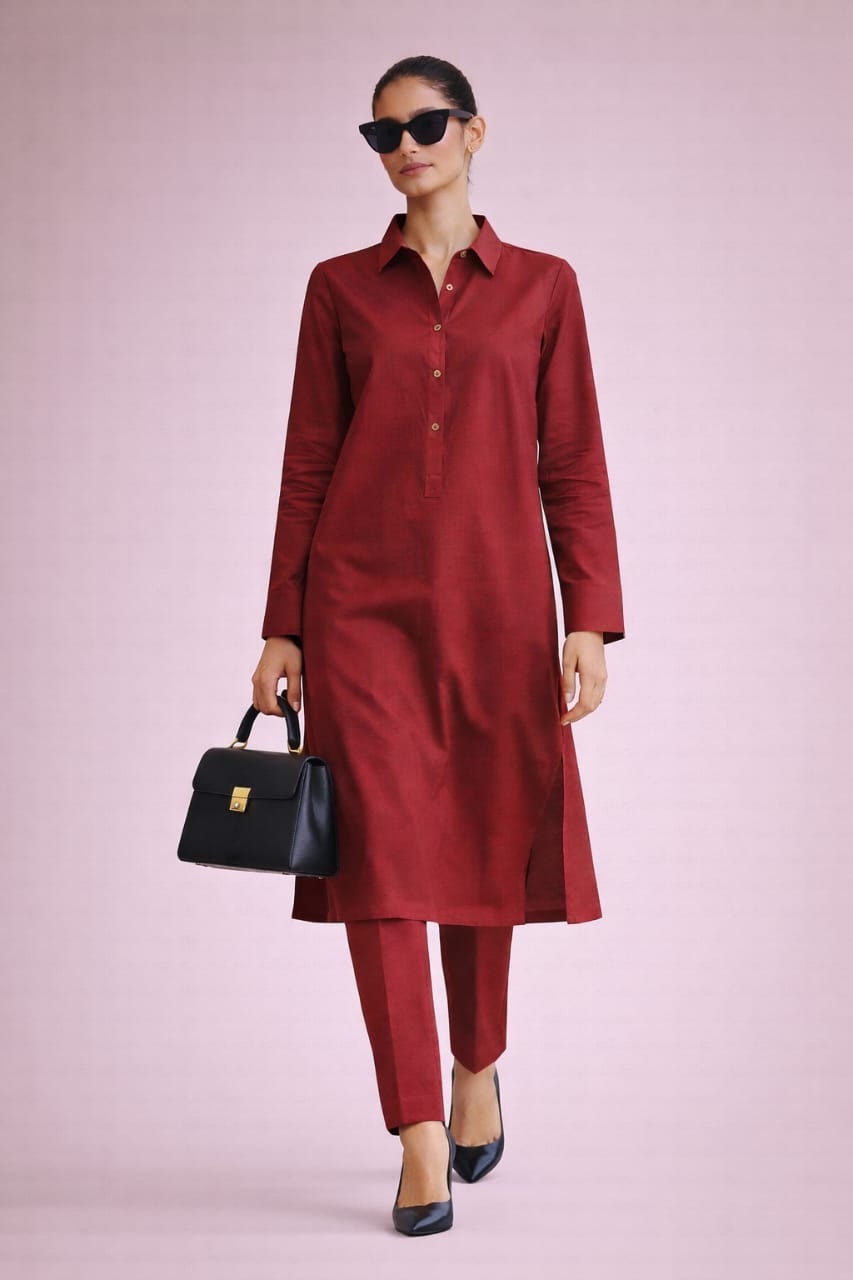 Elegant Women – Cherry Wood 2PC Premium Cotton Set (RTW | Summer Drop 02)