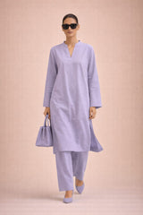 Elegant Women – Soft Lavender Premium Cotton 2PC Set-RTW | DROP-04