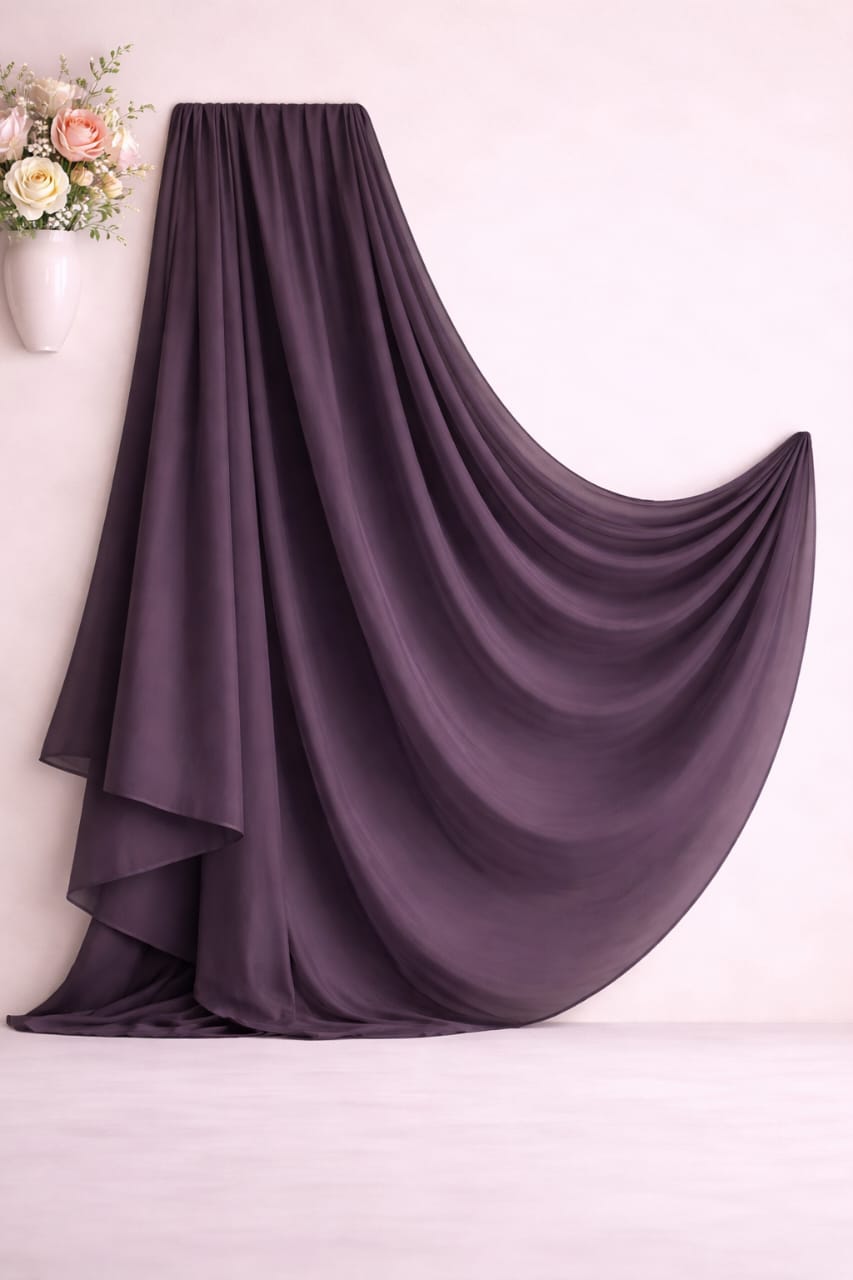 Midnight Plum Chiffon Duppatta