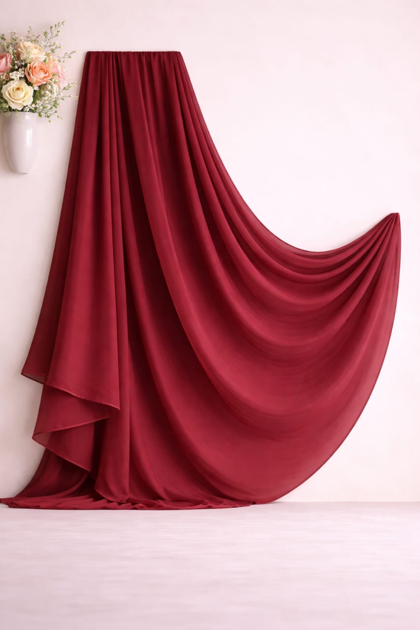 Deep Garnet Chiffon Duppatta