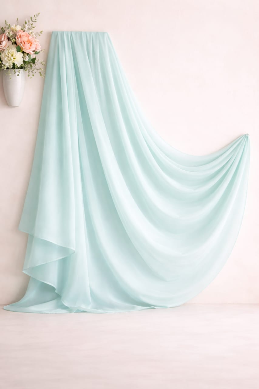Aqua Glass Chiffon Dupatta