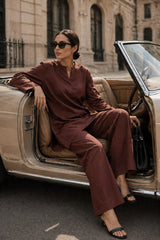 Atelier Ease – Relaxed Premium Cotton Co-Ord Set (RTW | Summer Drop 06)– Cherry Wood