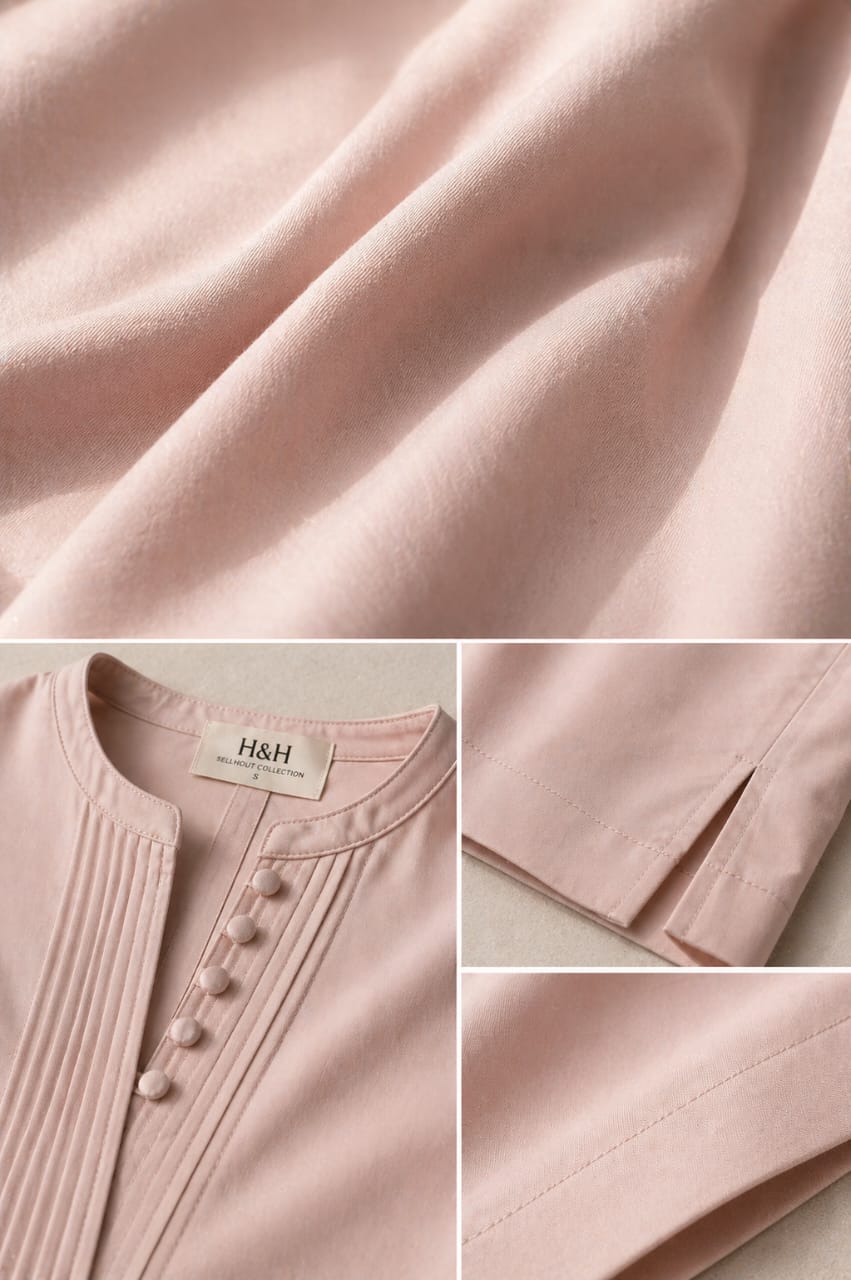 Atelier Ease – Relaxed Premium Cotton Co-Ord Set (RTW | Summer Drop 06)– Peach Nectar Pink
