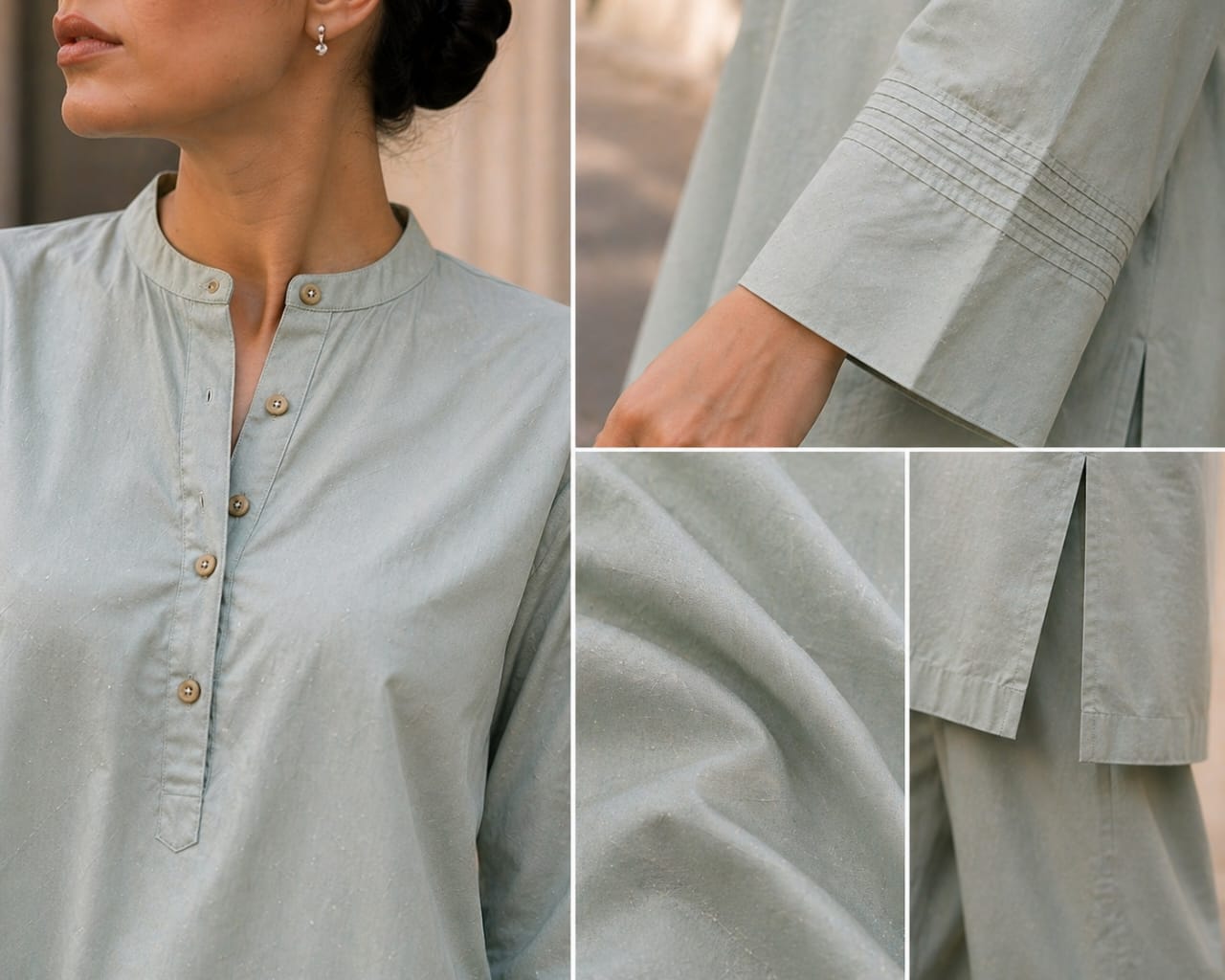 Atelier Ease – Relaxed Premium Cotton Co-Ord Set (RTW | Summer Drop 06)–Aqua Glass