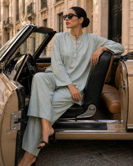 Atelier Ease – Relaxed Premium Cotton Co-Ord Set (RTW | Summer Drop 06)–Aqua Glass