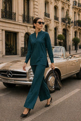 Atelier Ease – Relaxed Premium Cotton Co-Ord Set (RTW | Summer Drop 06)–Deep Teal