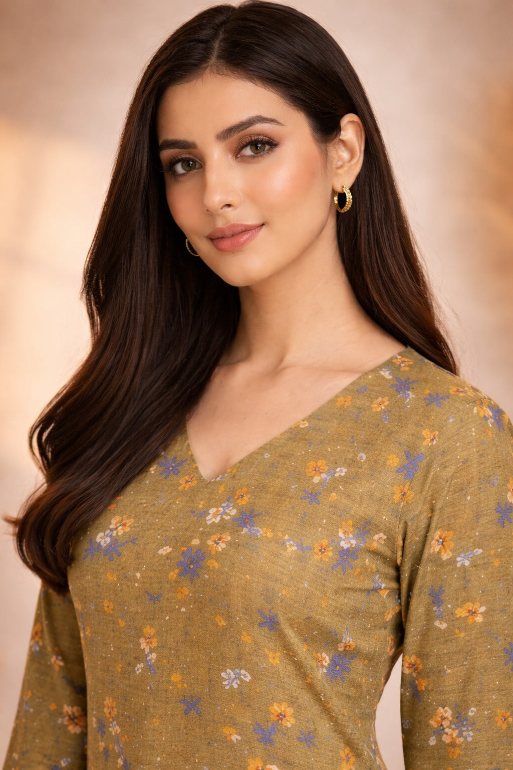 Olive Wild Petals Printed Lawn Suit – Summer Edit '26