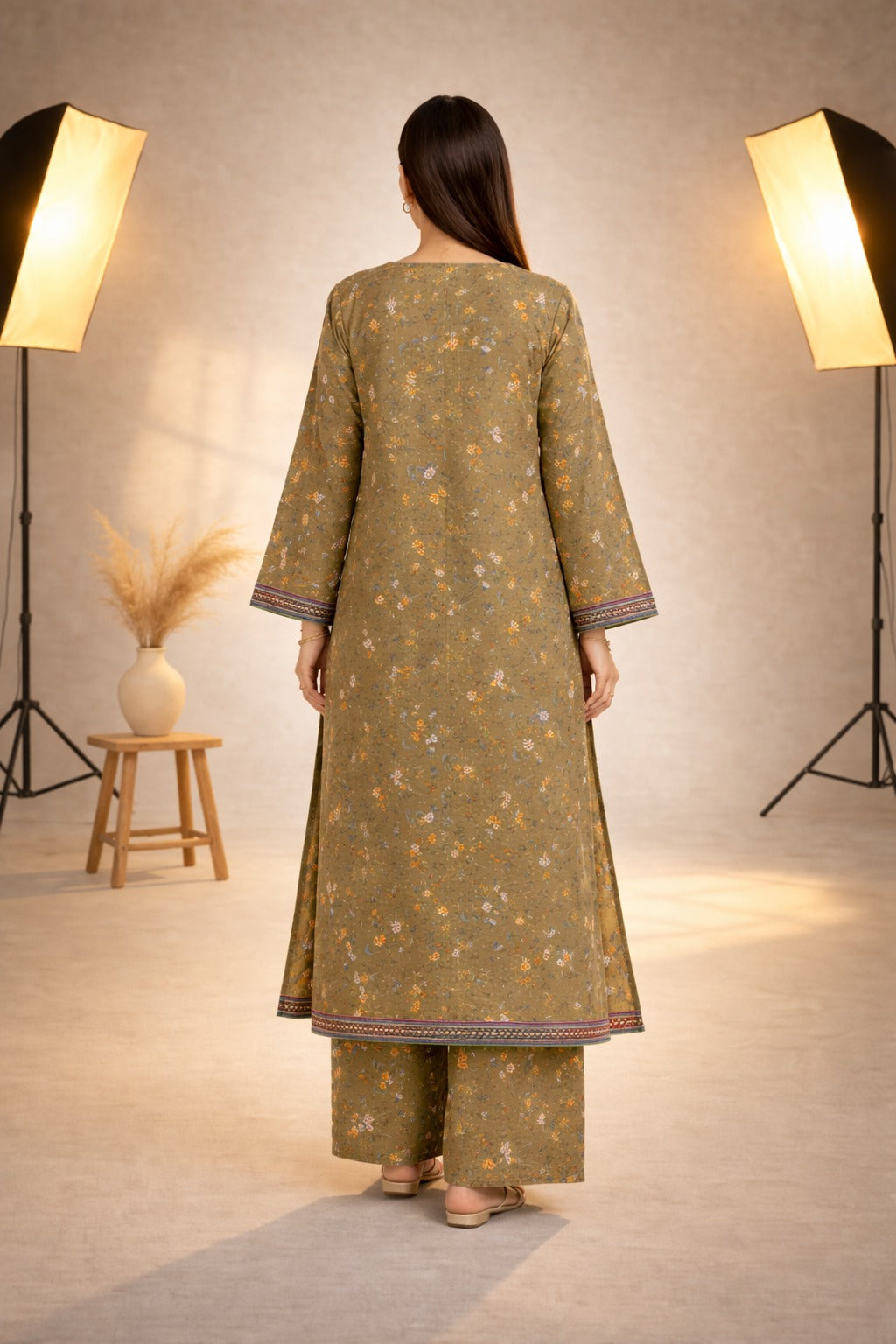 Olive Wild Petals Printed Lawn Suit – Summer Edit '26