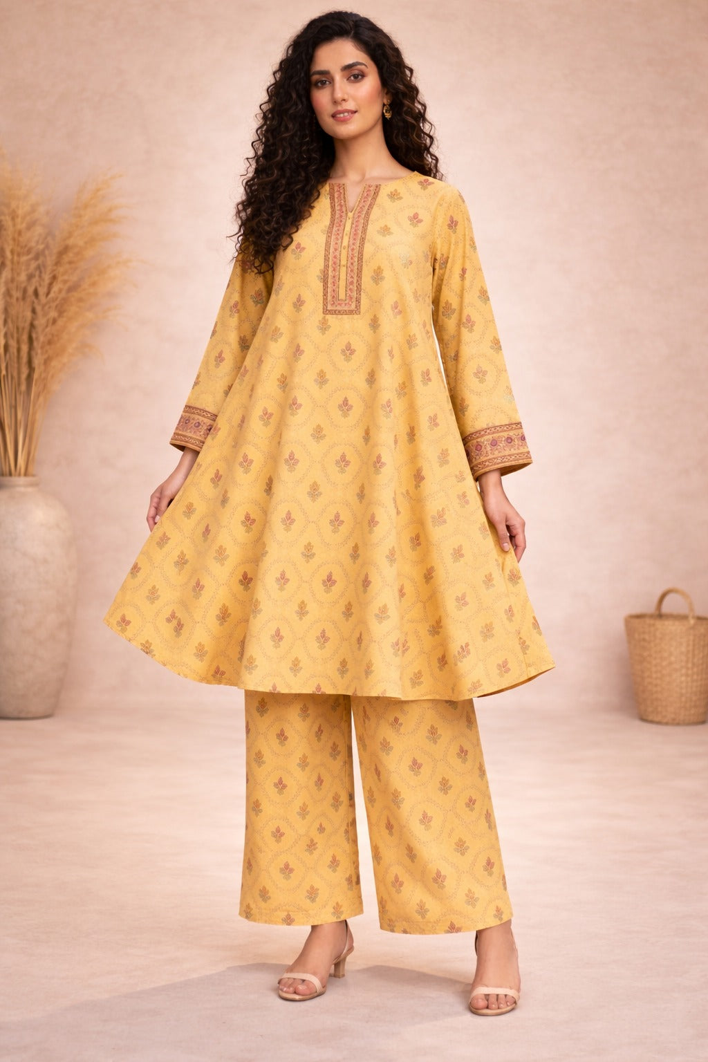 Soft Yellow Wild Petals Printed Lawn Suit – Summer Edit '26
