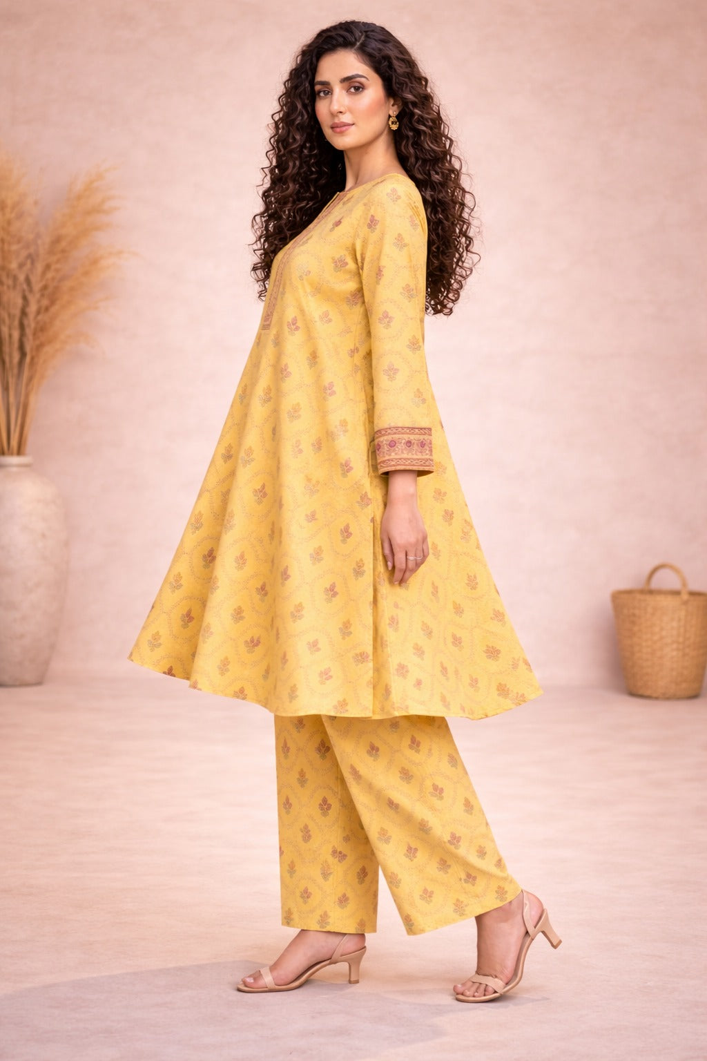 Soft Yellow Wild Petals Printed Lawn Suit – Summer Edit '26