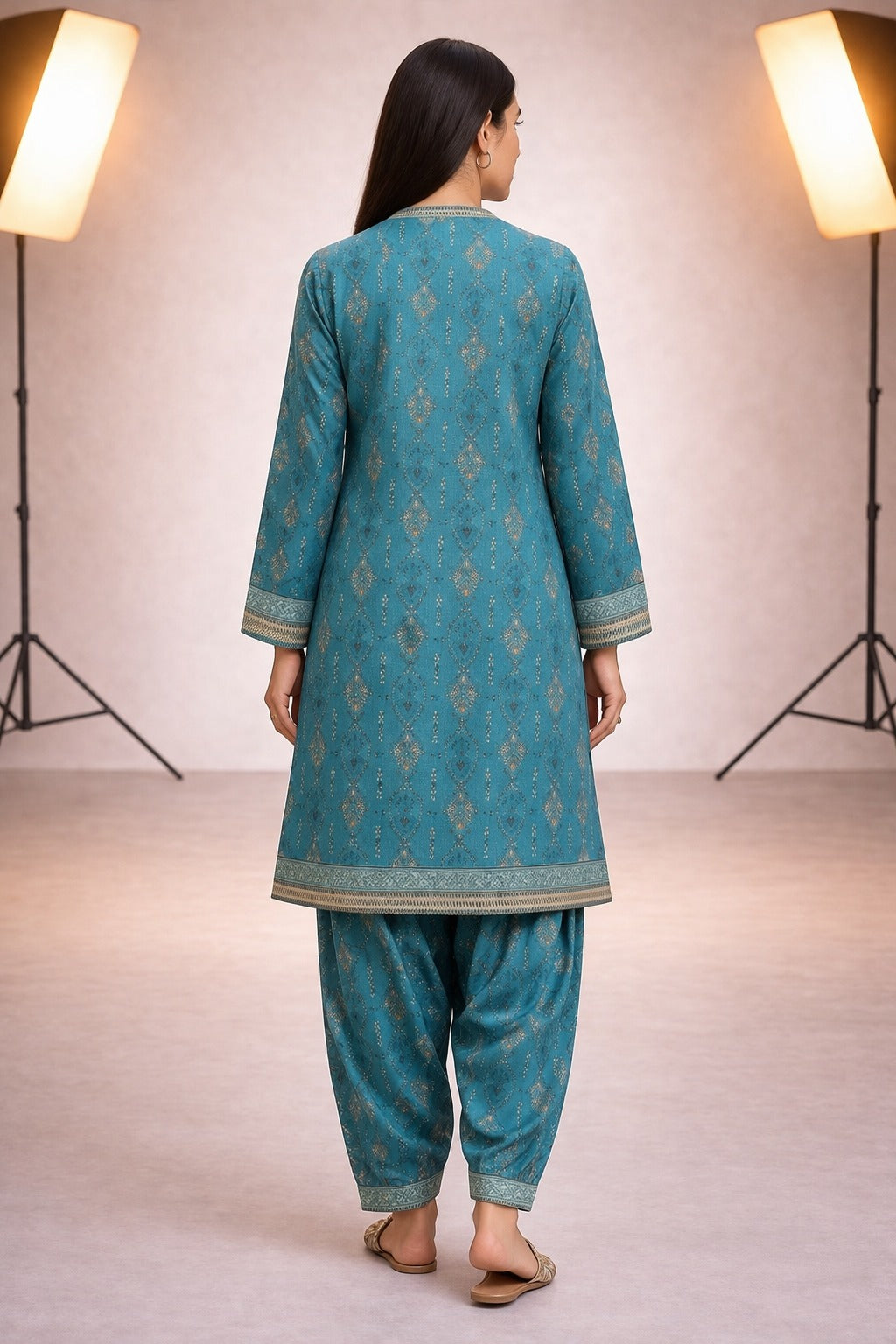 Teal Wild Petals Lawn Co-ord Set – Summer Edit '26