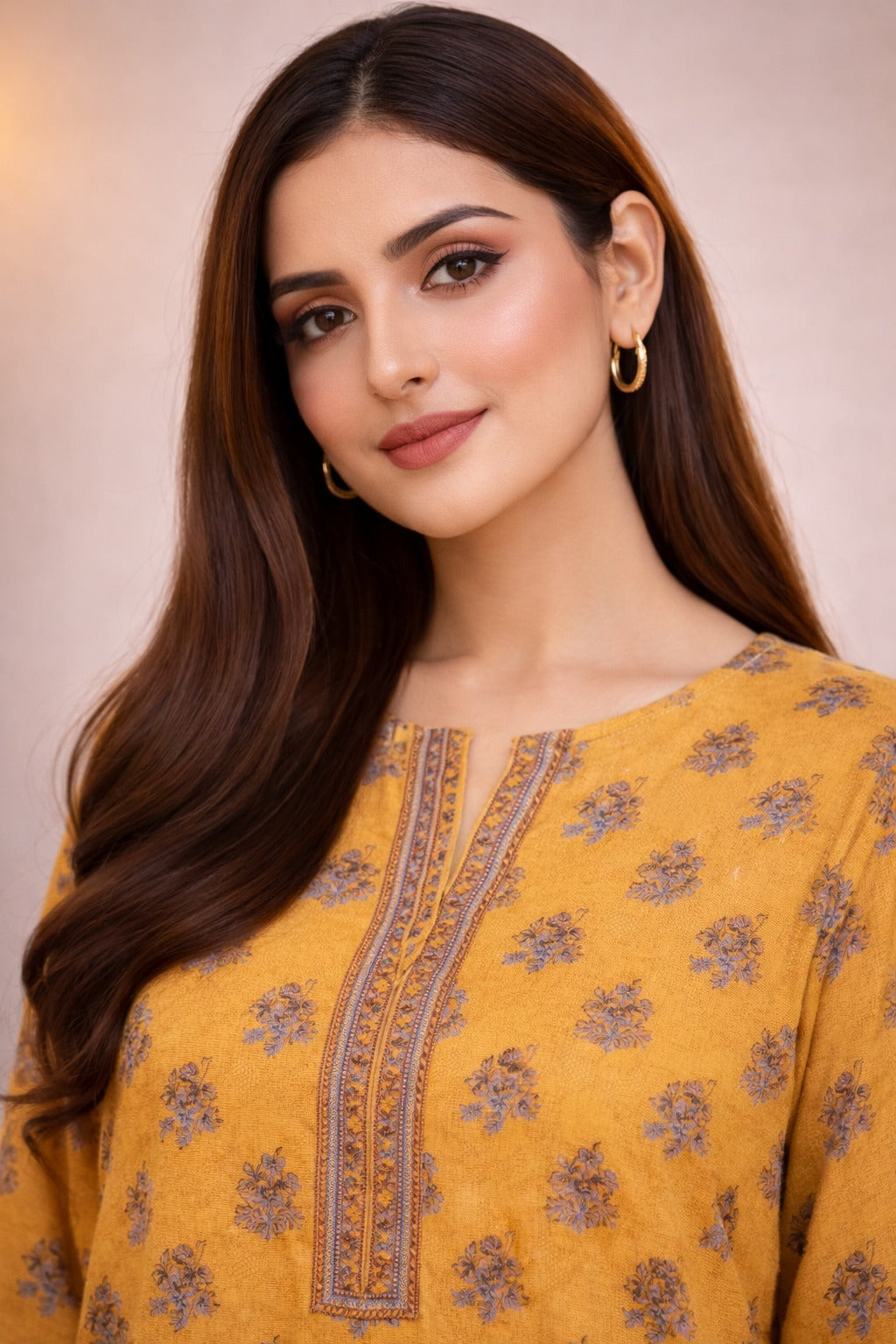 Mustard Wild Petals Printed Lawn Suit – Summer Edit '26