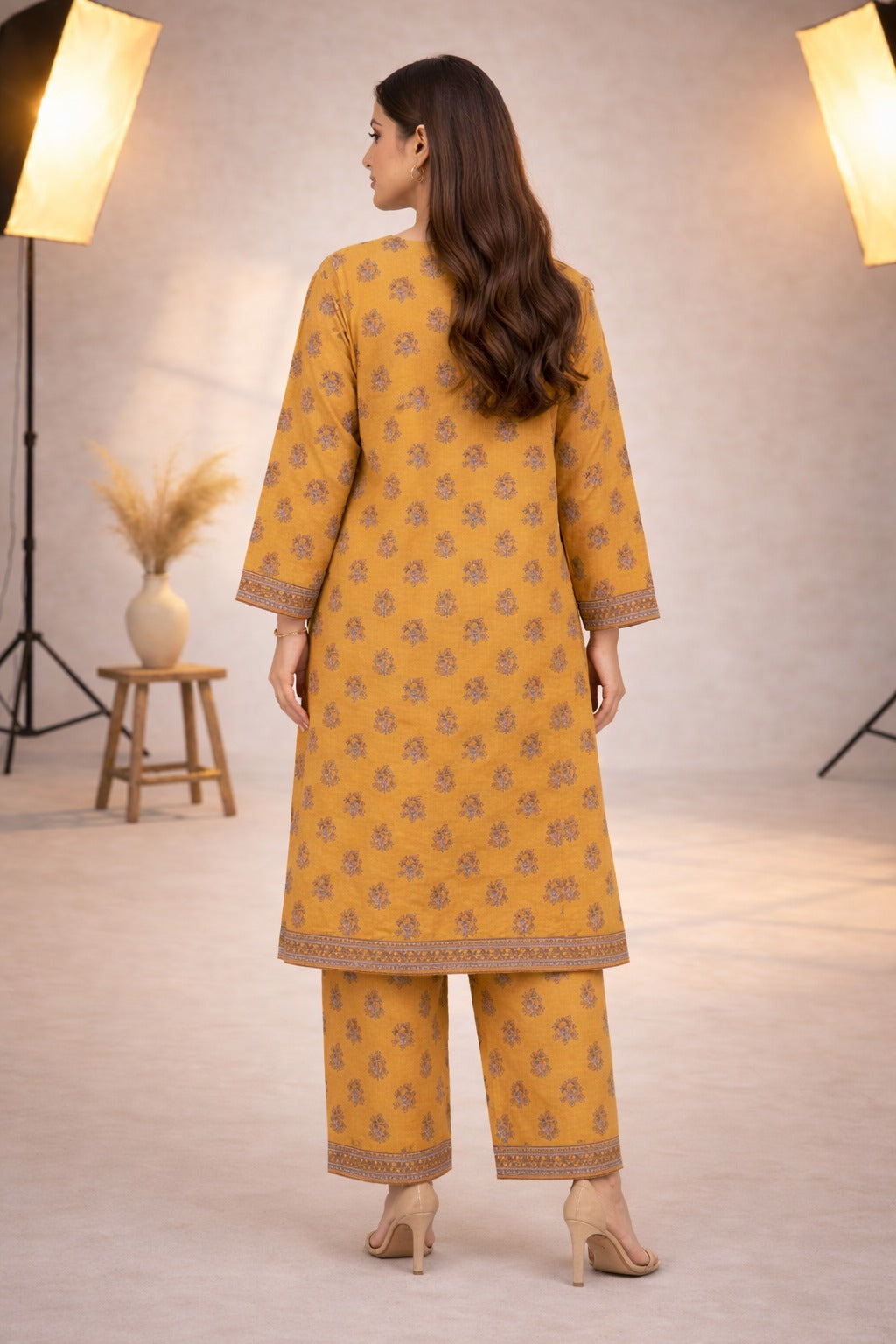 Mustard Wild Petals Printed Lawn Suit – Summer Edit '26