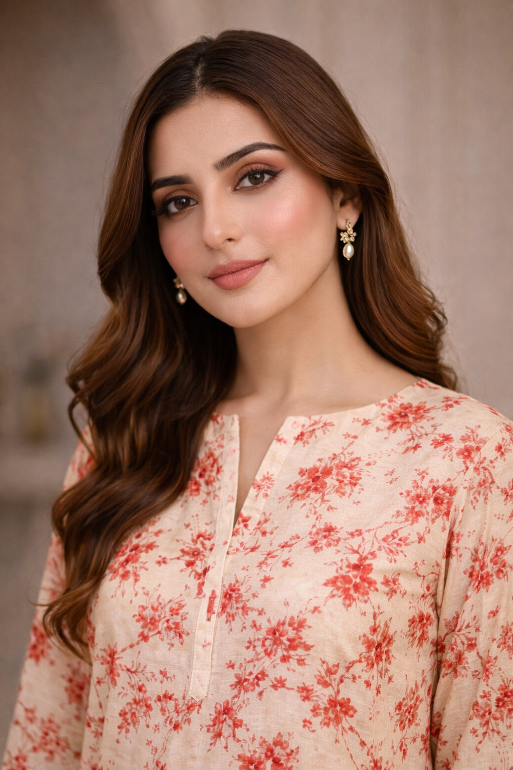Peach Wild Petals Printed Lawn Suit – Summer Edit '26