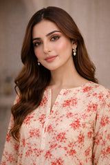 Peach Wild Petals Printed Lawn Suit – Summer Edit '26