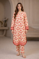 Peach Wild Petals Printed Lawn Suit – Summer Edit '26