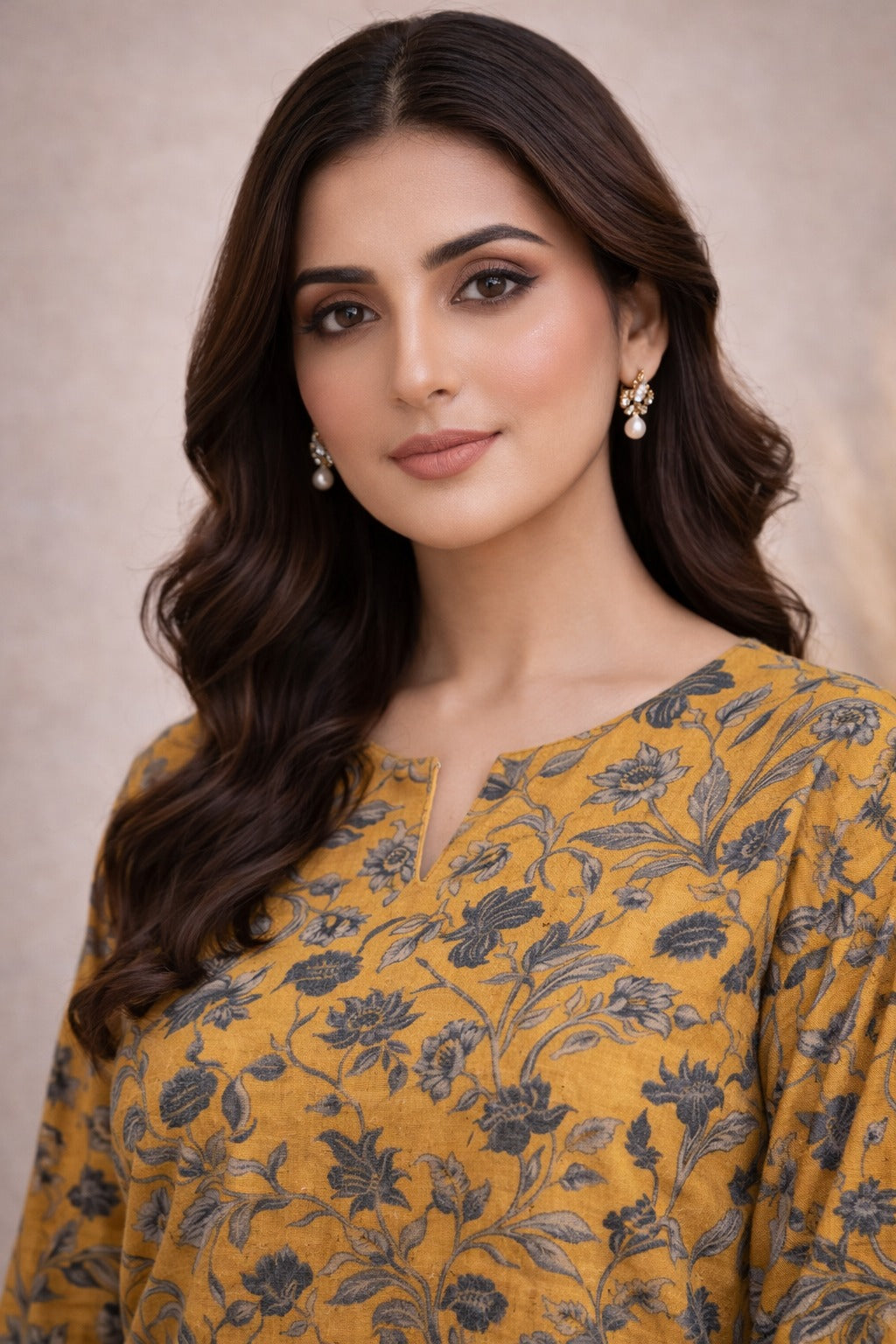 Mustard Wild Petals Printed Lawn Suit – Summer Edit '26