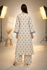 Ivory Blue Wild Petals Printed Lawn Suit – Summer Edit '26