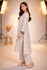 Ivory Blue Wild Petals Printed Lawn Suit – Summer Edit '26