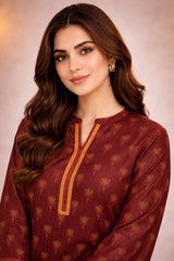 Rust Wild Petals Printed Lawn Suit – Summer Edit '26