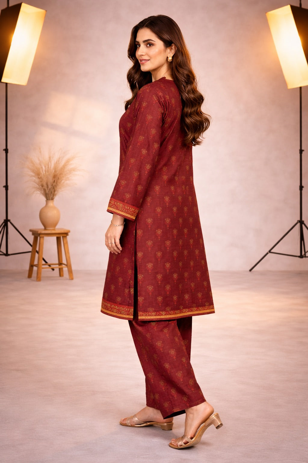 Rust Wild Petals Printed Lawn Suit – Summer Edit '26