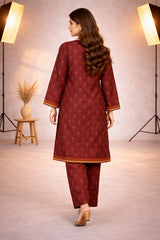 Rust Wild Petals Printed Lawn Suit – Summer Edit '26