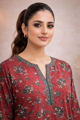 Red Wild Petals Printed Lawn Suit – Summer Edit '26
