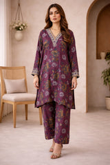 Plum Wild Petals Printed Lawn Suit – Summer Edit '26
