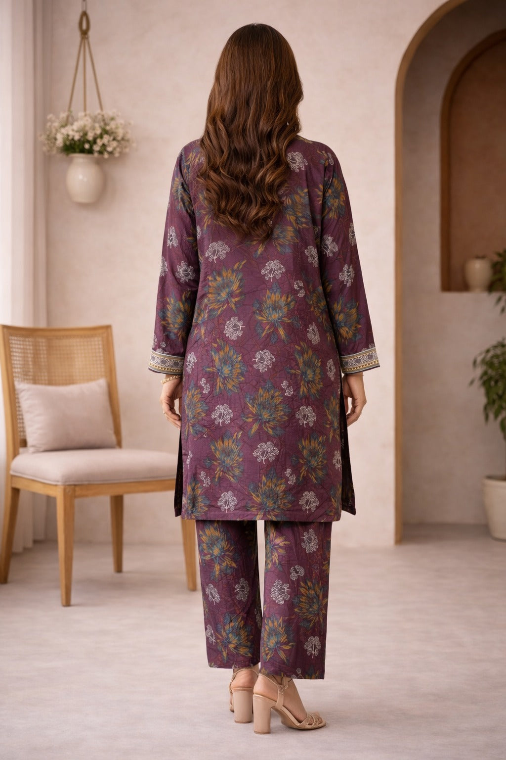 Plum Wild Petals Printed Lawn Suit – Summer Edit '26