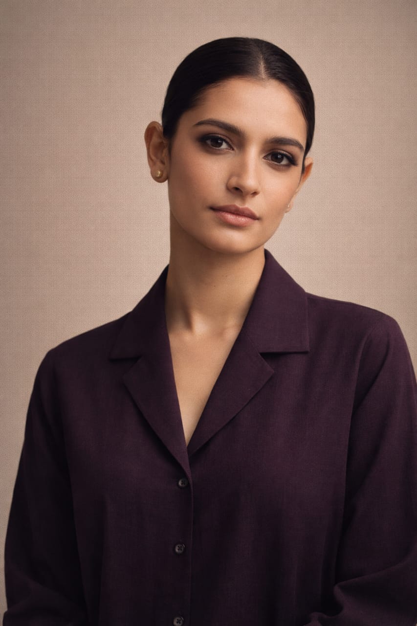 Elegant Women – Midnight Plum 2PC Premium Cotton Set (RTW | Summer Drop 01)
