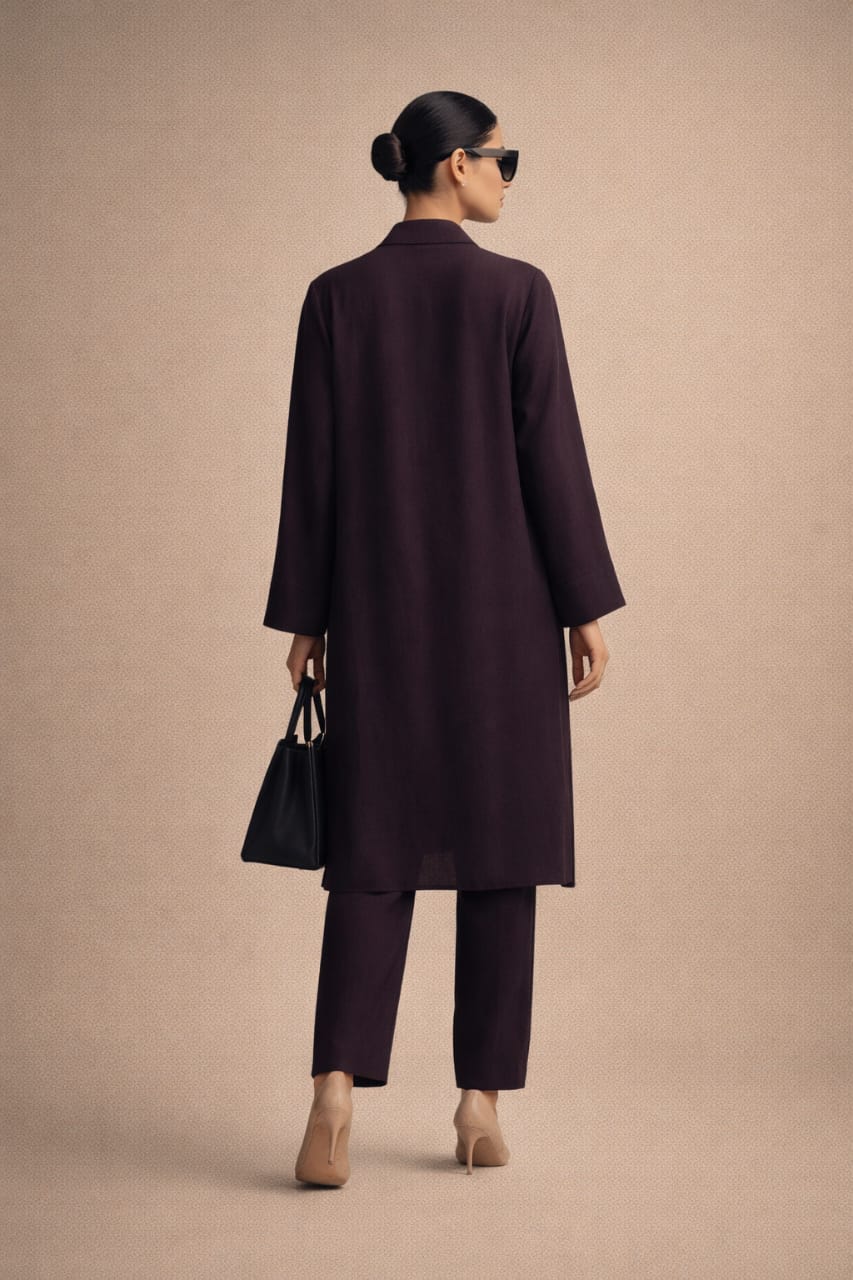 Elegant Women – Midnight Plum 2PC Premium Cotton Set (RTW | Summer Drop 01)