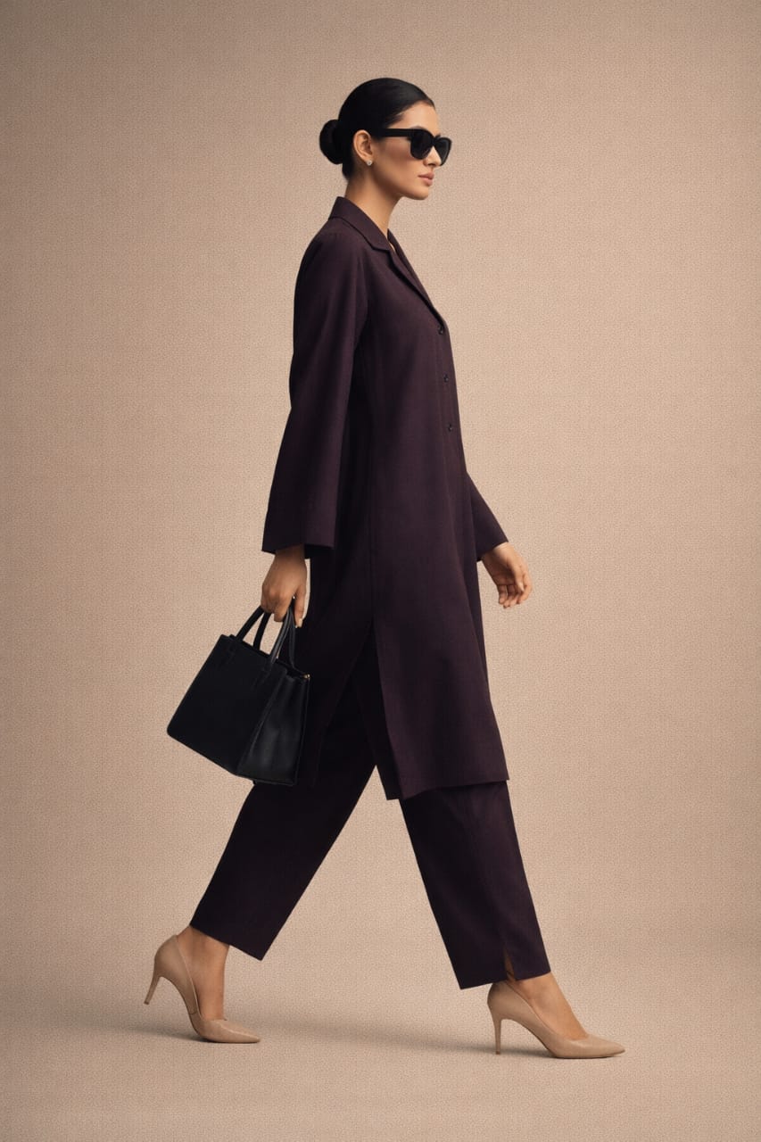 Elegant Women – Midnight Plum 2PC Premium Cotton Set (RTW | Summer Drop 01)