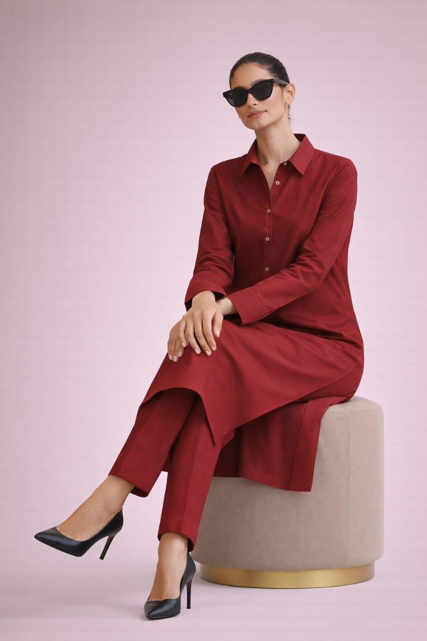 Elegant Women – Cherry Wood 2PC Premium Cotton Set (RTW | Summer Drop 02)