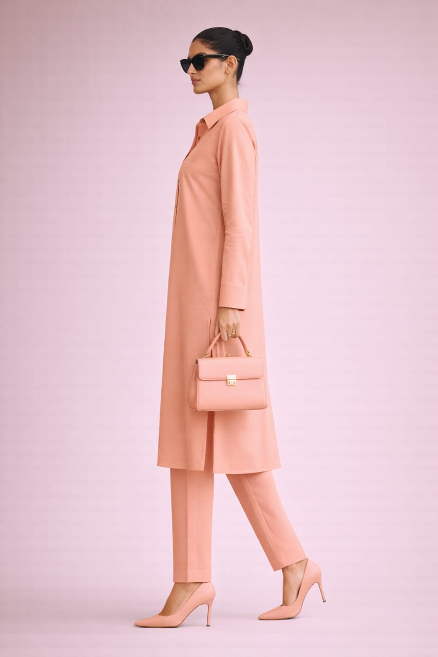 Elegant Women – Peach Nectar 2PC Premium Cotton Set (RTW | Summer Drop 02)