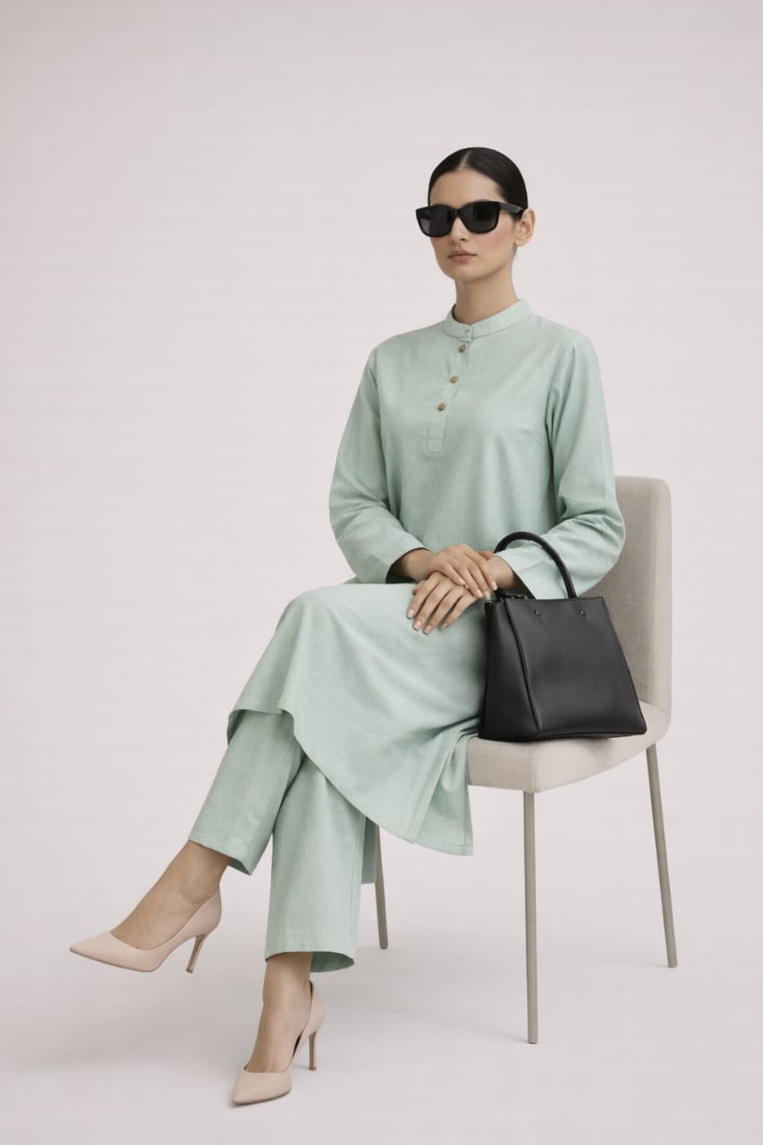 Elegant Women – Sage Mist 2PC Premium Cotton Set (RTW | Summer Drop 03)