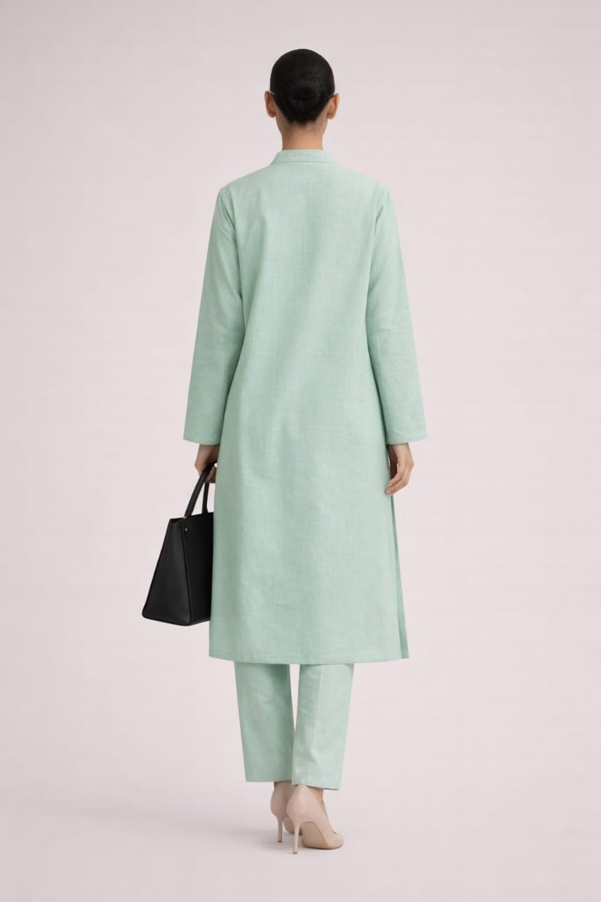 Elegant Women – Sage Mist 2PC Premium Cotton Set (RTW | Summer Drop 03)