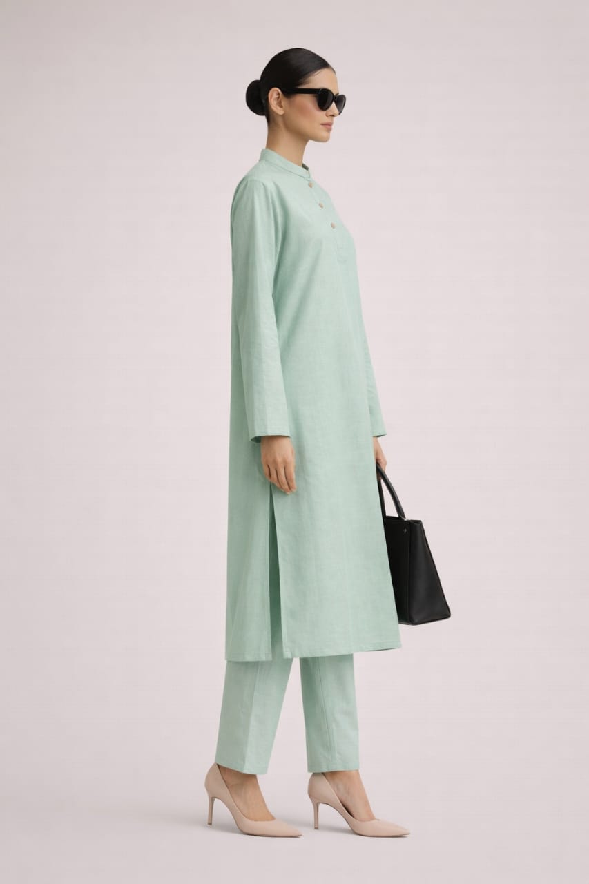 Elegant Women – Sage Mist 2PC Premium Cotton Set (RTW | Summer Drop 03)