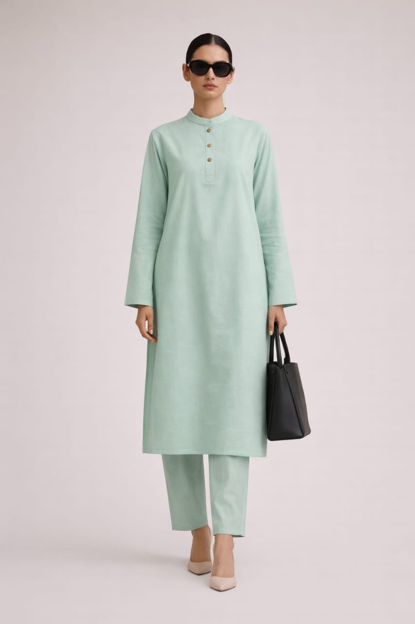 Elegant Women – Sage Mist 2PC Premium Cotton Set (RTW | Summer Drop 03)