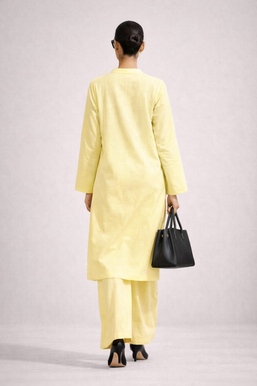 Elegant Women – Frosted Lemon Premium Cotton 2PC Set-RTW | DROP-04