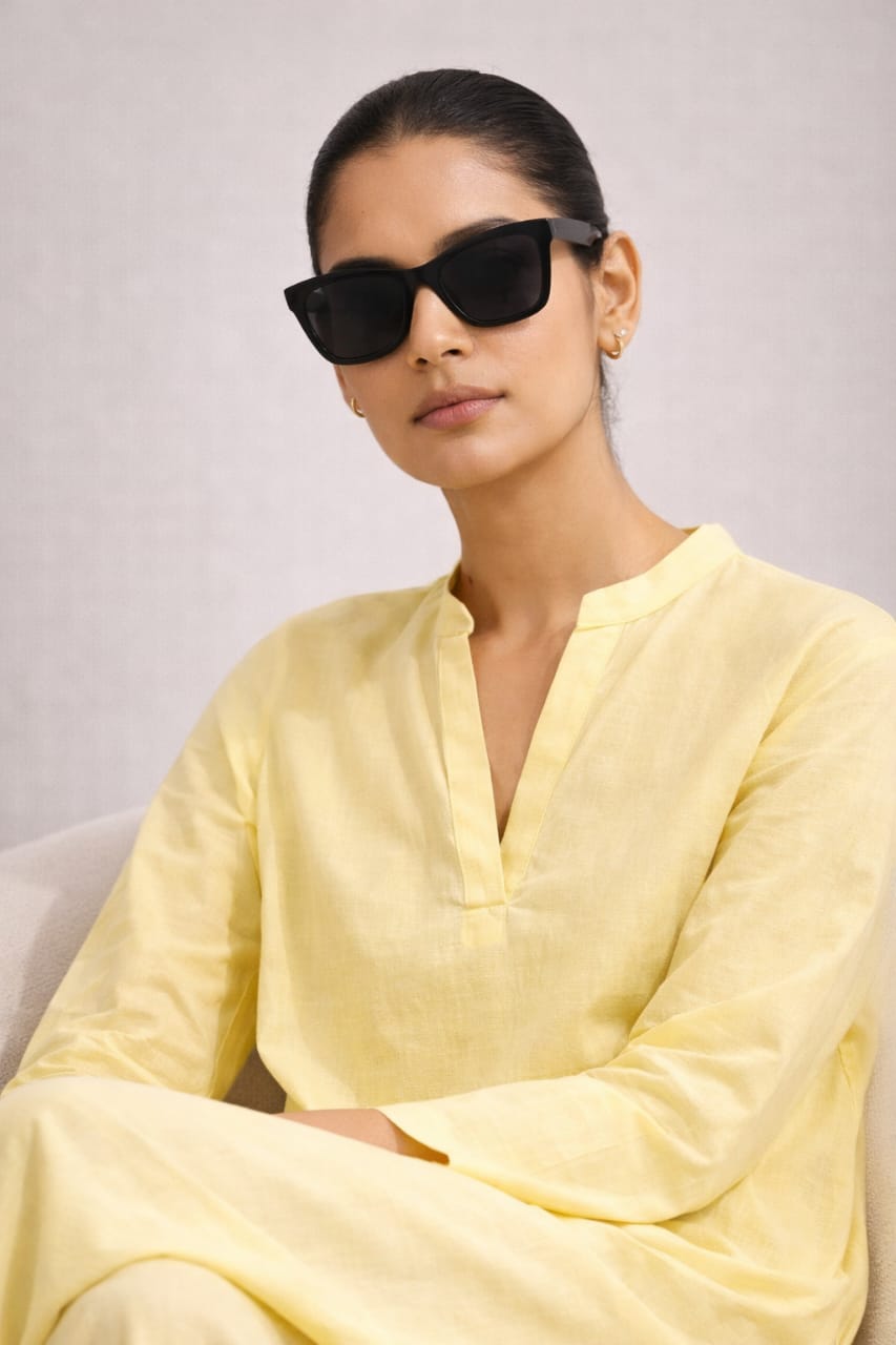 Elegant Women – Frosted Lemon Premium Cotton 2PC Set-RTW | DROP-04