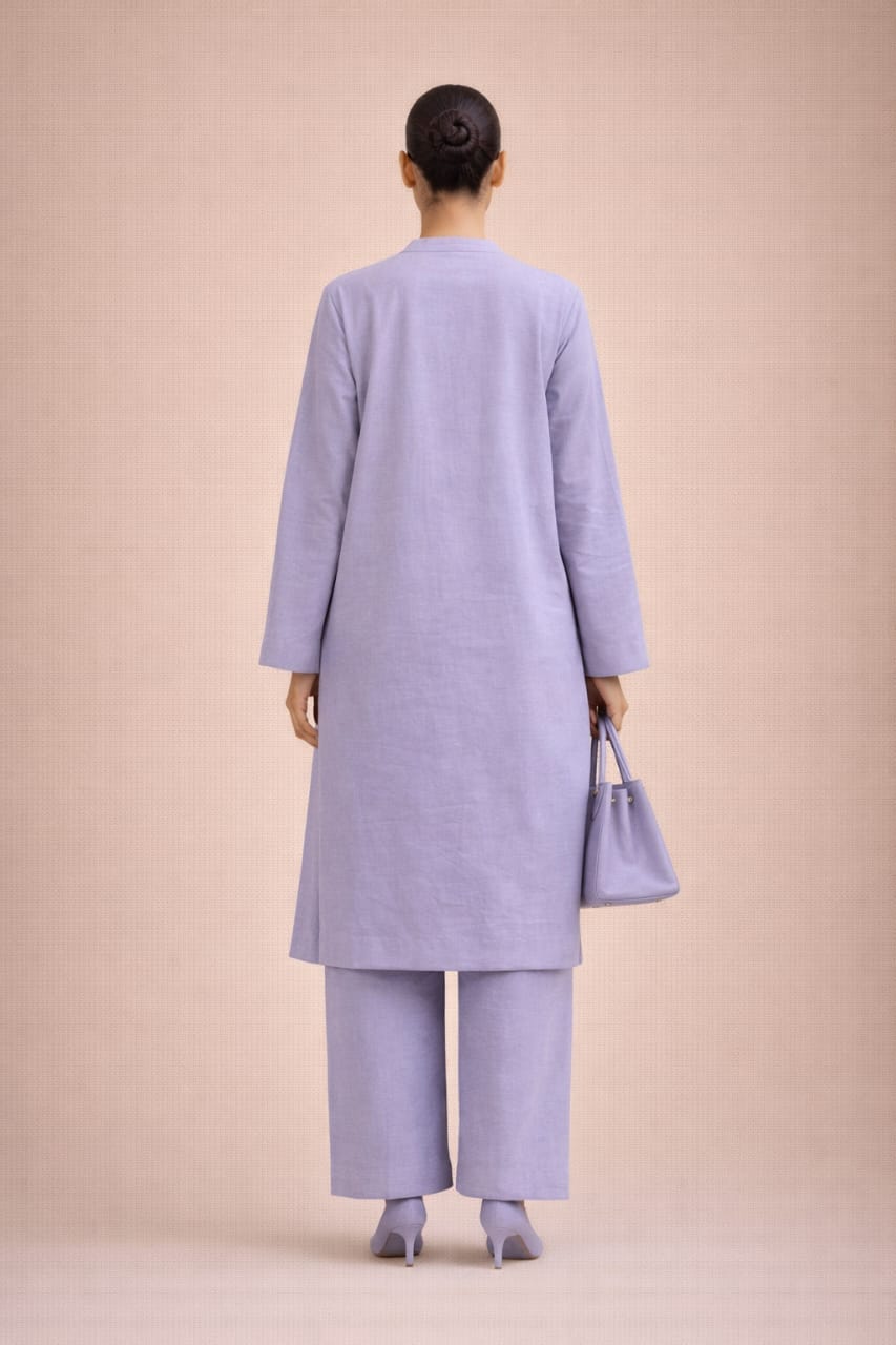 Elegant Women – Soft Lavender Premium Cotton 2PC Set-RTW | DROP-04