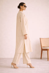 Elegant Women – Soft Power Sand Beige 2PC Premium Cotton Set (RTW | Summer Drop 05)