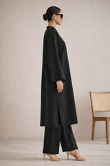 Elegant Women – Soft Power Midnight Ash Black 2PC Premium Cotton Set (RTW | Summer Drop 05)
